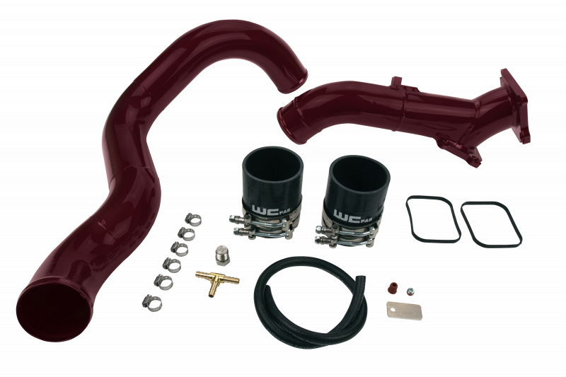 Wehrli 01-04 Chevrolet 6.6L LB7 Duramax 3in Y-Bridge Kit - Candy Red Intake Elbows Wehrli