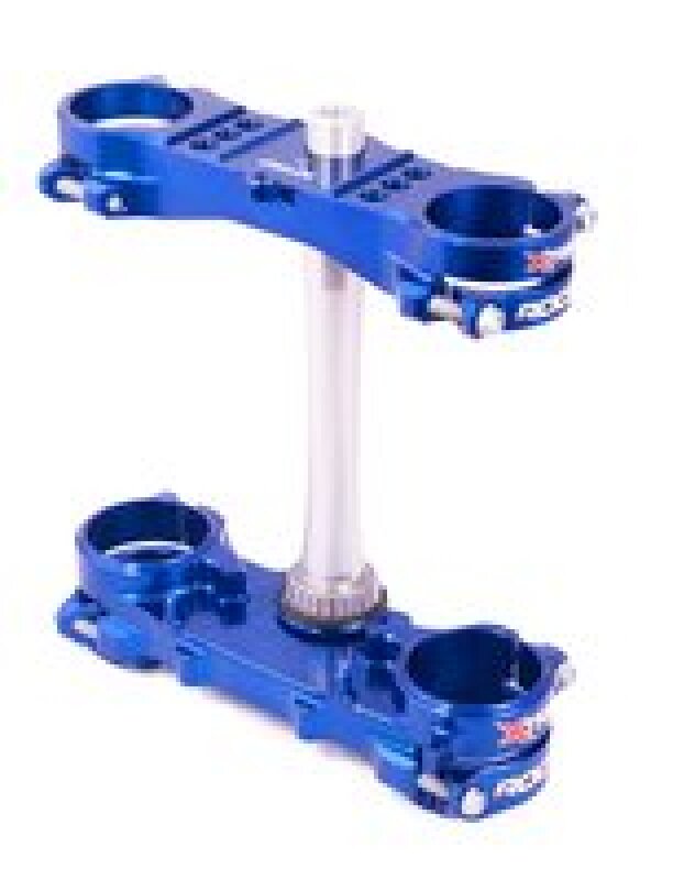 XTrig 06+ Yamaha YZ 125 ROCS Tech Triple Clamp 25 mm. Offset M12 - Blue Clamps XTrig