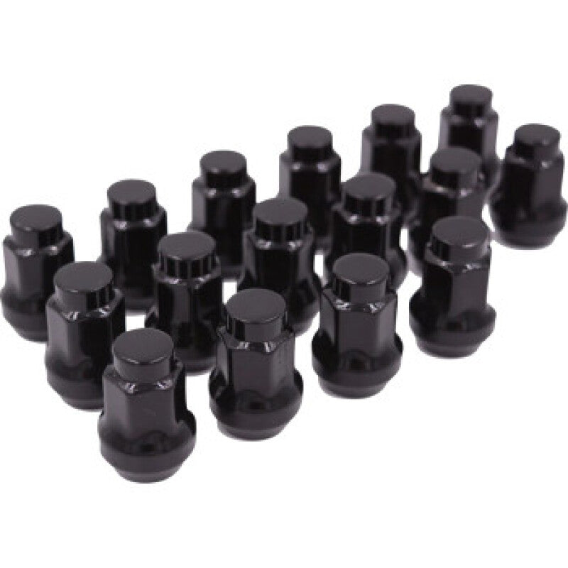 Raceline Conical Lug Nuts - 3/8in-24 - 16 Pack - Black Wheel Accessories Raceline