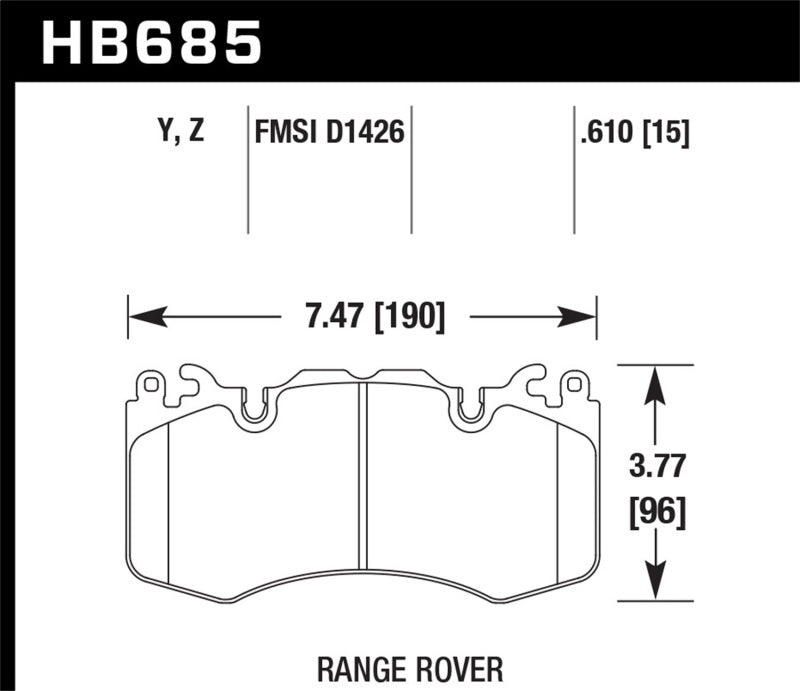 Hawk 10-11 Range Rover/Range Rover Sport Supercharged Performance Ceramic Street Front Brake Pads Brake Pads - Performance Hawk Performance