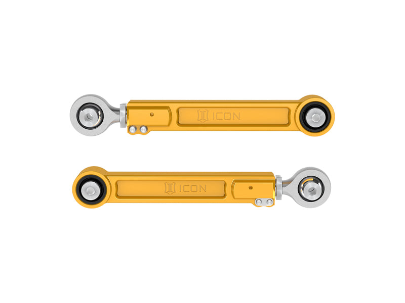 ICON 22-23 Toyota Tundra / 2024 Toyota Tacoma Billet Rear Upper Link Kit - Gold Anodized Suspension Arms & Components ICON