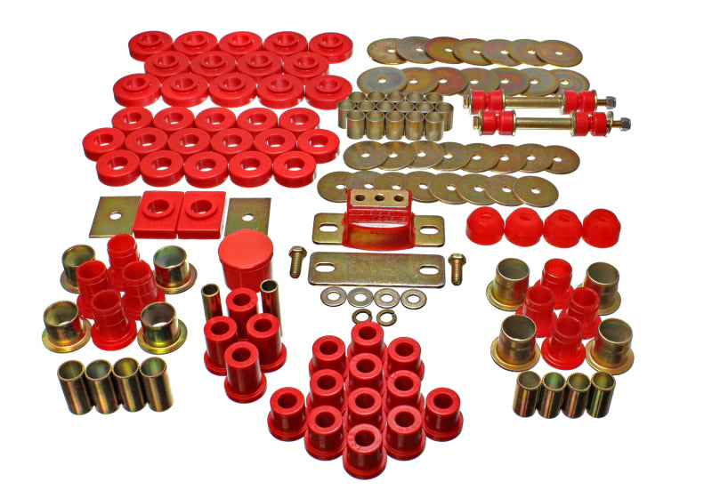 Energy Suspension 55-57 Chevrolet Belair/El Camino/Impala Red Hyper-Flex Master Bushing Set Bushing Kits Energy Suspension