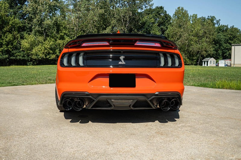 Corsa 20-22 Ford Mustang GT500 3.0in Dual Rear Exit Catback w/ Twin 5.0in Blk Straight Cut Pro Tips Catback CORSA Performance