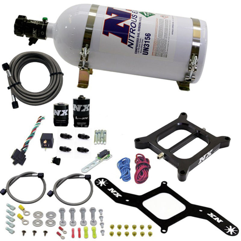 Nitrous Express 4150 RNC Conventional Nitrous Plate Kit w/.375in Solenoid w/10lb Bottle Nitrous Systems Nitrous Express