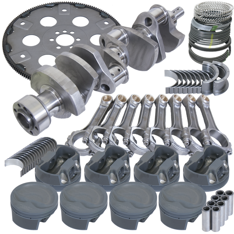 Eagle Chevy 350 1Pc 3.750in Crank 6.000in I-Beam Rod 4.060in Pistons 168 Tooth FP Balanced Assembly Rotating Assemblies Eagle