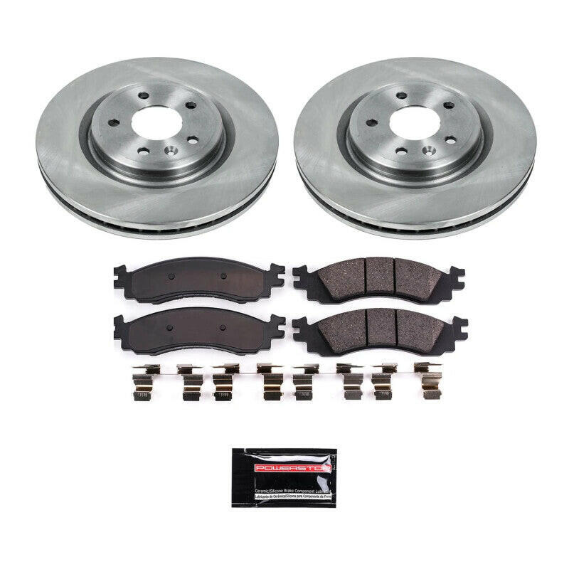 Power Stop 2010 Ford Taurus Front Semi-Coated Rotor Kit Brake Kits - Performance Blank PowerStop
