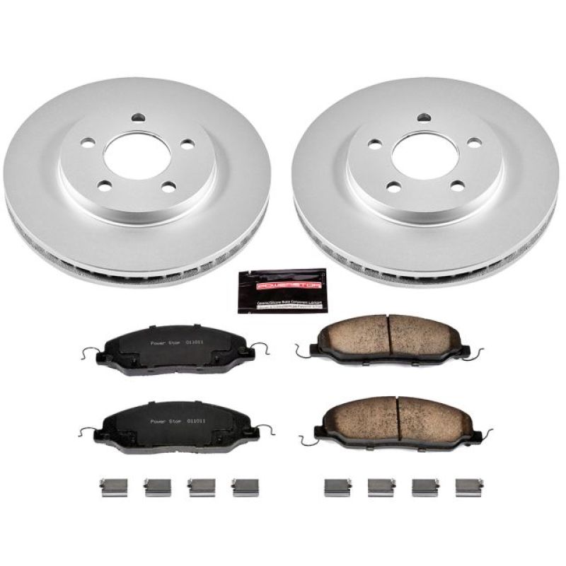 Power Stop 05-10 Ford Mustang Front Z17 Evolution Geomet Coated Brake Kit Brake Kits - Performance Blank PowerStop