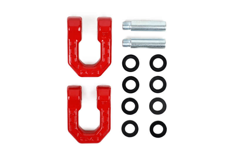 DV8 Offroad Elite Series D-Ring Shackles - Pair (Red) Bumper Accessories DV8 Offroad