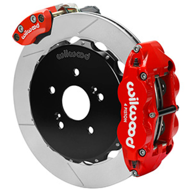 Wilwood Narrow Superlite 4R Front Hat Kit 12.88in Drill Red Honda S2000 Big Brake Kits Wilwood
