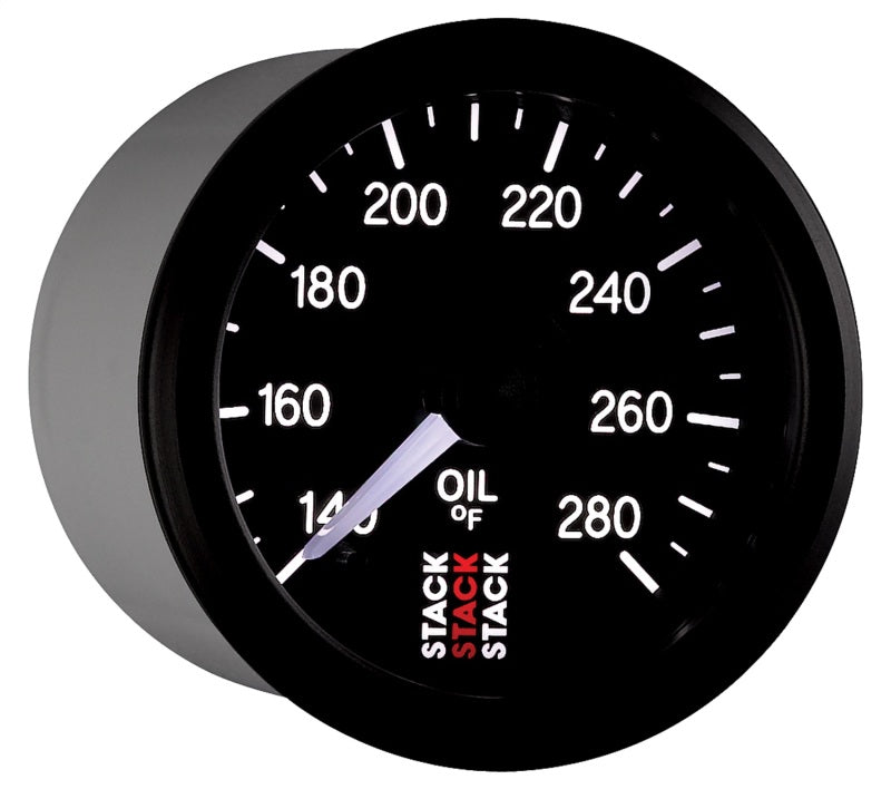 Autometer Stack 52mm 140-280 Deg F 1/8in NPTF Male Pro Stepper Motor Oil Temp Gauge - Black Gauges AutoMeter