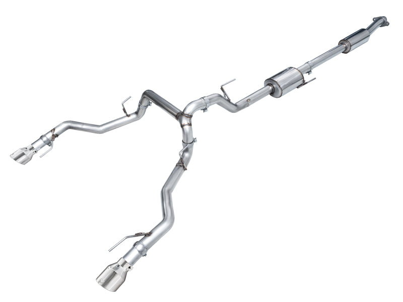 AWE Tuning 2021+ Ford F150 Tremor w/ Bumper Cutouts 0FG Resonated Cat-Back w/ Chrome Silver Tips Catback AWE Tuning