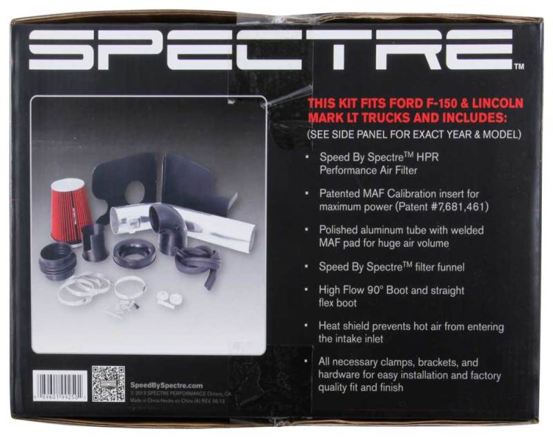 Spectre 04-08 Ford F150 V8-5.4L F/I Air Intake Kit - Clear Anodized w/Red Filter Cold Air Intakes Spectre