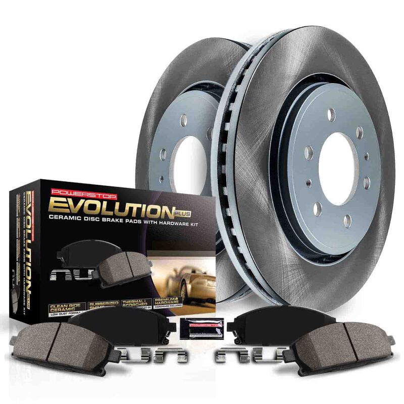Power Stop 20-21 Cadillac CT5 Rear Semi-Coated Rotor Kit Brake Kits - Performance Blank PowerStop
