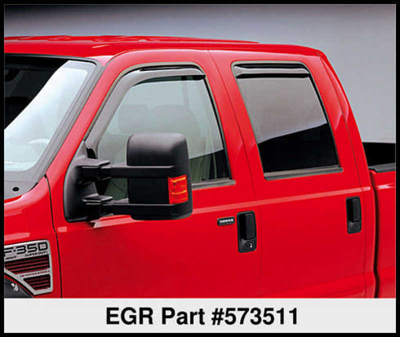 EGR 99+ Ford Super Duty Crew Cab In-Channel Window Visors - Set of 4 (573511) Wind Deflectors EGR
