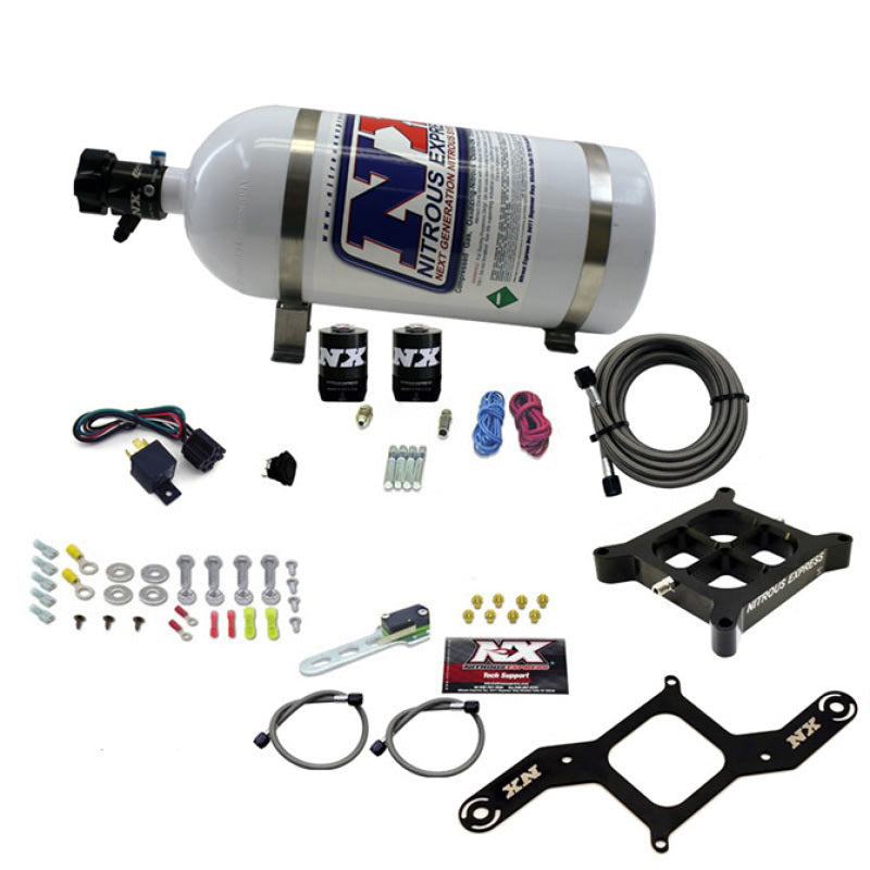 Nitrous Express 4150 Single Entry Crossbar Nitrous Plate Kit Pro-Power (100-500HP) w/10lb Bottle Nitrous Systems Nitrous Express