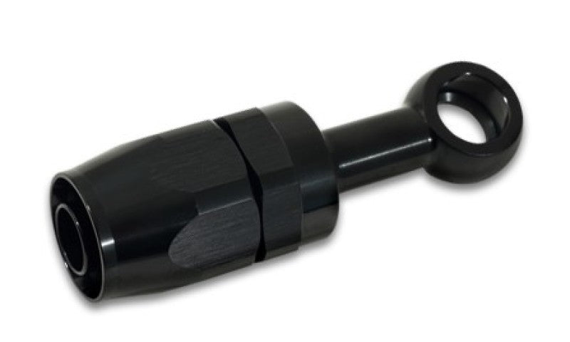 Vibrant -8AN Banjo Hose End Fitting for use with M14 or 9/16in Banjo Bolt - Aluminum Black Fittings Vibrant