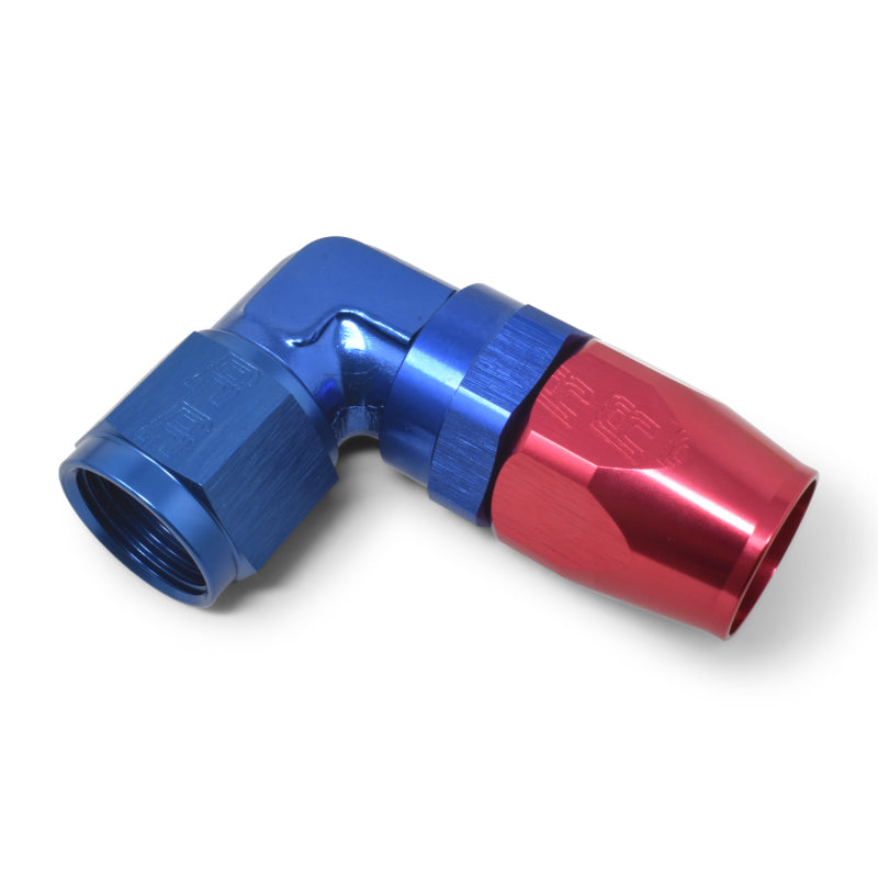 Russell Performance -10 AN Red/Blue 90 Degree Forged Aluminum Swivel Hose End Fittings Russell