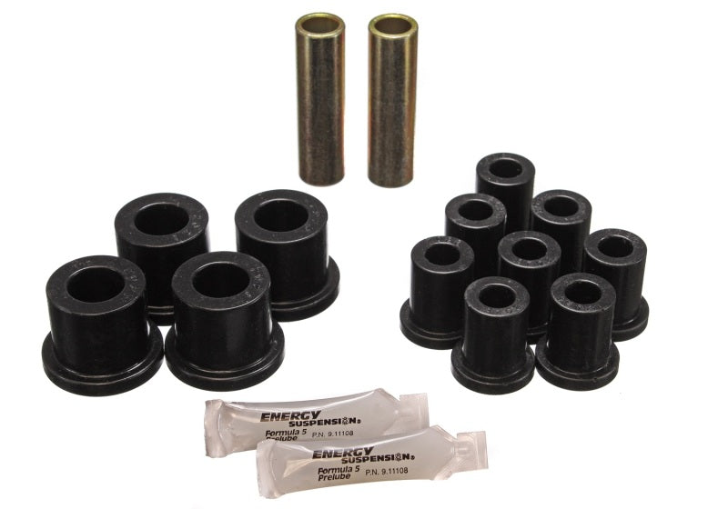 Energy Suspension 70-72 Dodge Charger (w/ 1-1/2in Main Eye) Black Rear Leaf Spring Bushing Set Bushing Kits Energy Suspension