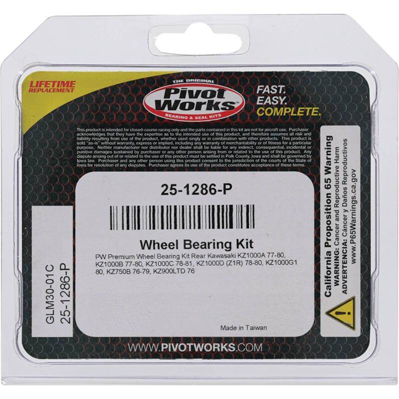 Pivot Works Kawasaki Wheel Bearing Kit Premium Bearings Control Arms Pivot Works