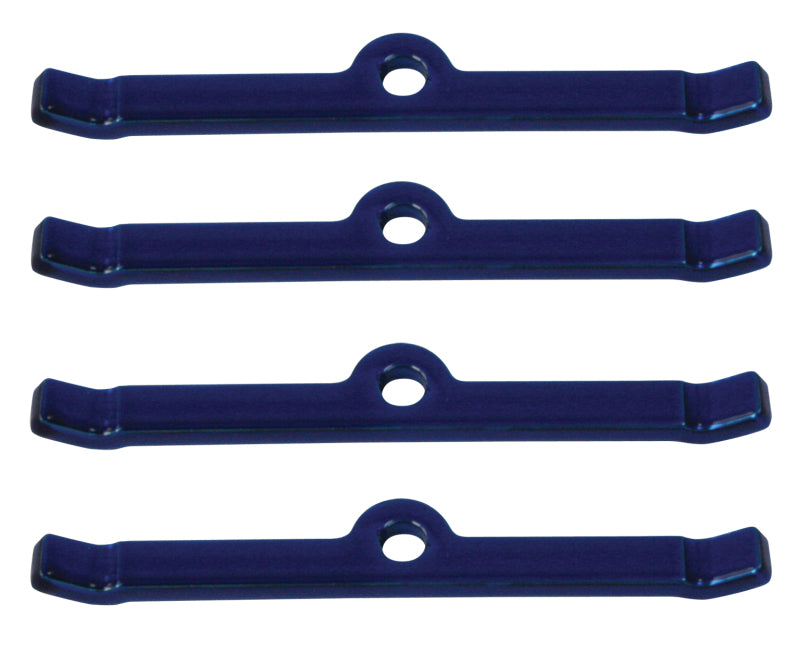 Moroso Chevrolet Small Block Valve Cover Hold Downs - Steel - Blue Powder Coat - Set of 4 Valve Covers Moroso