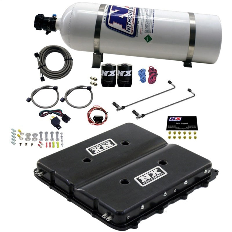 Nitrous Express Nitrous Kit w/Billet LT4 Supercharger Lid w/15lb Bottle Nitrous Systems Nitrous Express