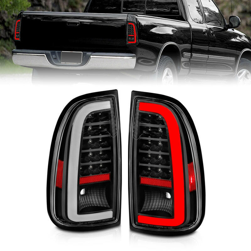 ANZO 00-06 Toyota Tundra LED Taillights w/ Light Bar Black Housing Clear Lens Tail Lights ANZO