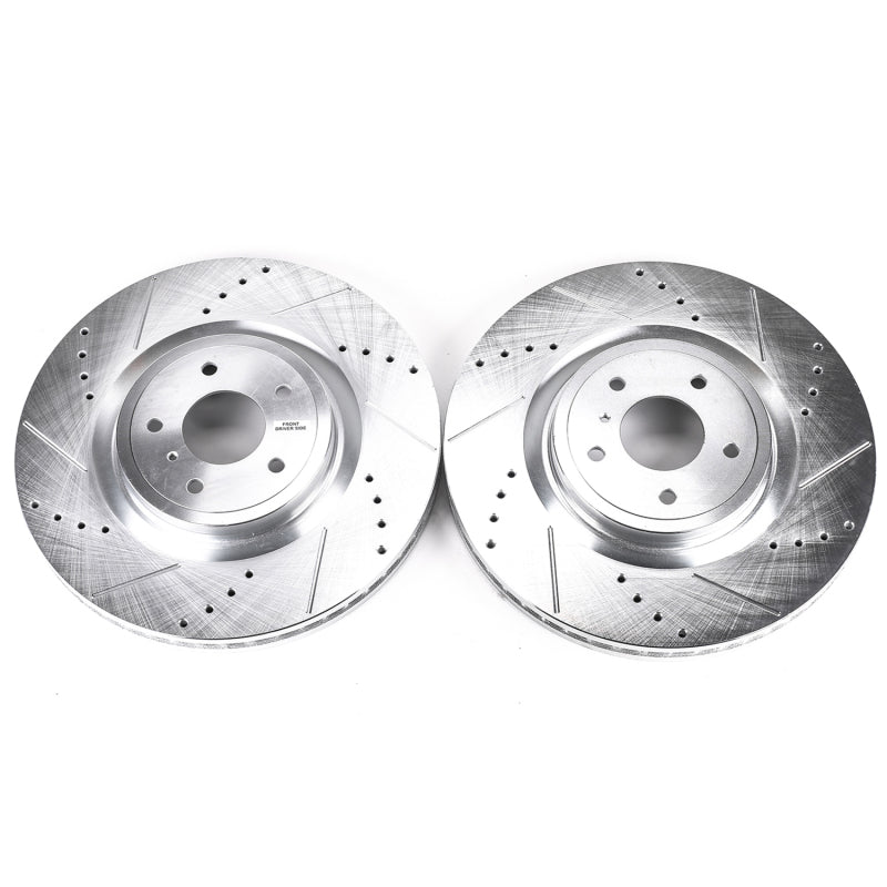 Power Stop 09-13 Infiniti FX50 Front Evolution Drilled & Slotted Rotors - Pair Brake Rotors - Slot & Drilled PowerStop