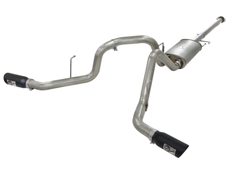 aFe MACHForce XP Exhaust 3in SS Dual Side Exit CB w/ Black Tips 11-14 Ford F150 EcoBoost V6-3.5L TT Catback aFe