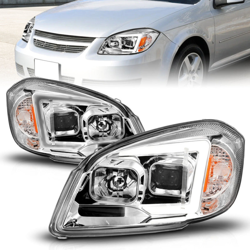 ANZO 05-10 Chevrolet Cobalt / 07-10 Pontiac G5 LED Projector Headlights Black Housing Headlights ANZO
