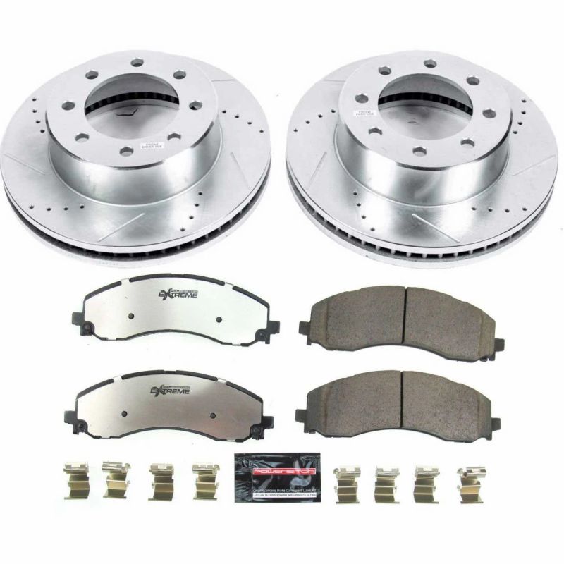 Power Stop 20-22 Ram 3500 Front Z36 Truck & Tow Brake Kit Brake Rotors - Slot & Drilled PowerStop