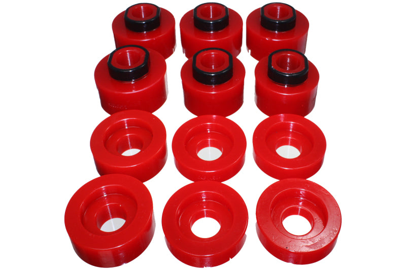 Energy Suspension 08-16 Ford F-250/F-350/F-450/F-550 Super Duty STD/Super Cab Red Body Mount Set Bushing Kits Energy Suspension