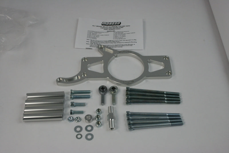 Moroso Chevrolet Big Block Alternator Mount - CSR Water Pump - 93mm Alternator Brackets Moroso