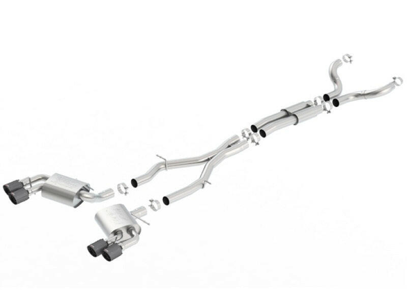Borla 16-17 Chevy Camaro 6.2L 4in Dual CF Tips w/Black Core Dual Split Exit ATAK Catback Exhaust Catback Borla