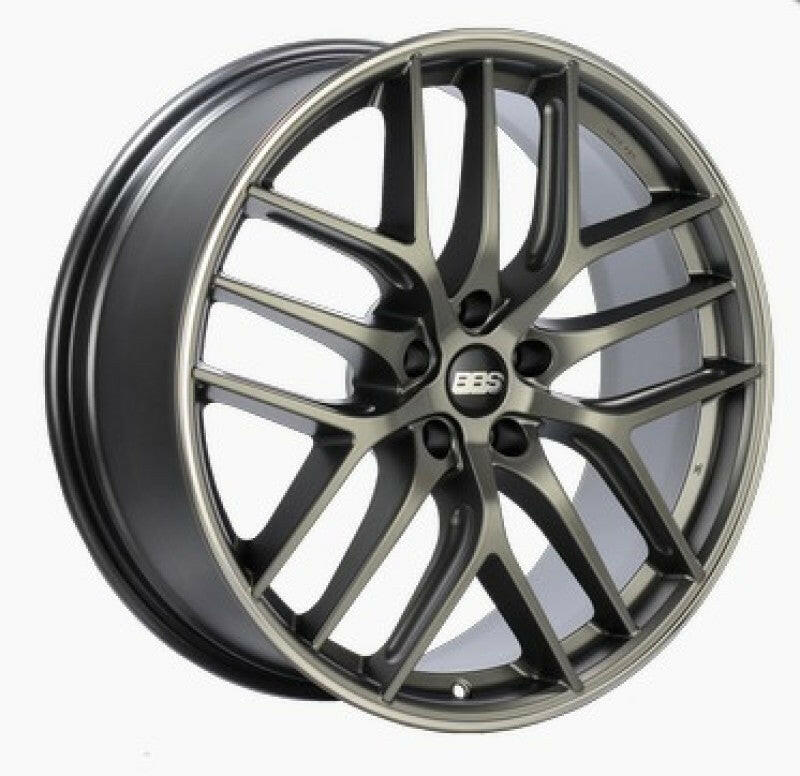 BBS CC-R 19x8.5 5x114.3 ET43 Satin Platinum Polished Rim Protector Wheel -82mm PFS/Clip Required Wheels - Cast BBS