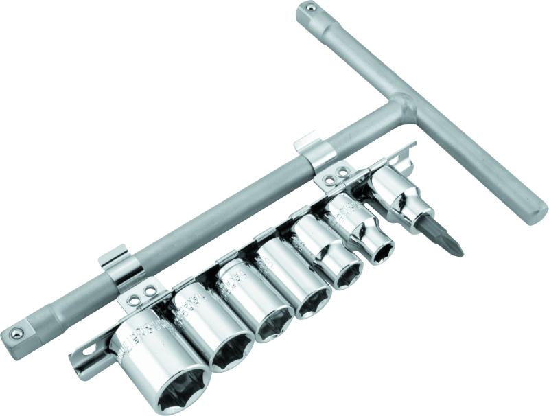 BikeMaster 3/8in Drive T-handle Set (8mm/10mm/12mm/13mm/14mm/17mm/#2 Phillips) Tools BikeMaster