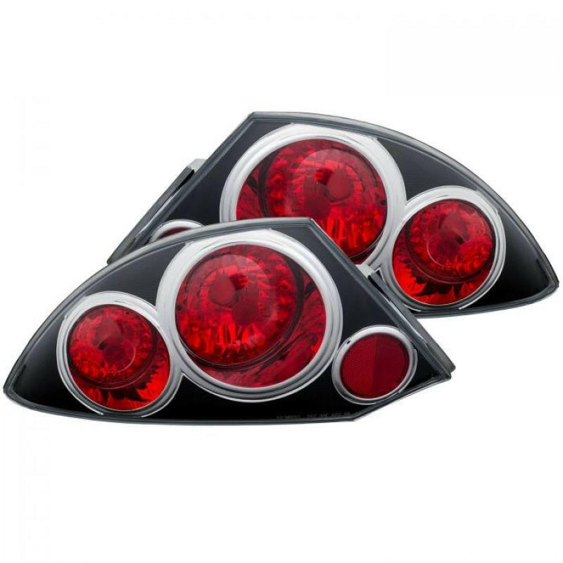 ANZO 2000-2005 Mitsubishi Eclipse Taillights Black Tail Lights ANZO