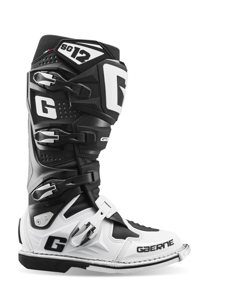 Gaerne SG12 Boot Black/White Size - 11 Motorcycle Boots Gaerne