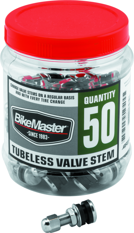 BikeMaster Valve Stem Chrome Tubeless Tub 50 Valve Stems BikeMaster