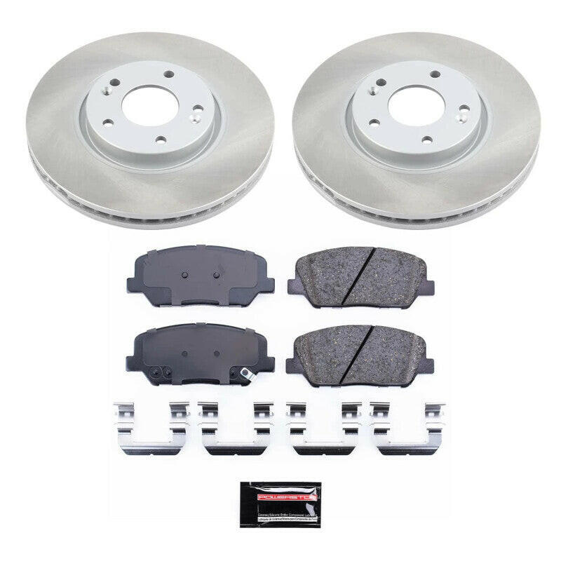 Power Stop 13-15 Hyundai Veloster Front Semi-Coated Rotor Kit Brake Kits - Performance Blank PowerStop