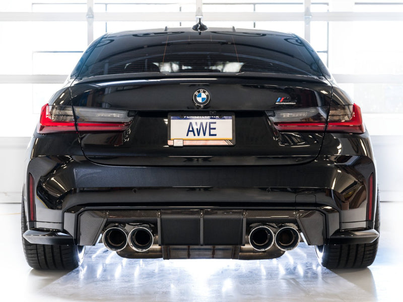 AWE Tuning Track Edition Cat-Back Exhaust for BMW G8X M3/M4 - Chrome Silver Tips Catback AWE Tuning