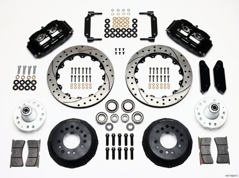 Wilwood Narrow Superlite 6R Front Hub Kit 12.88in Drilled 1970-1973 Mustang Disc Spindle Big Brake Kits Wilwood