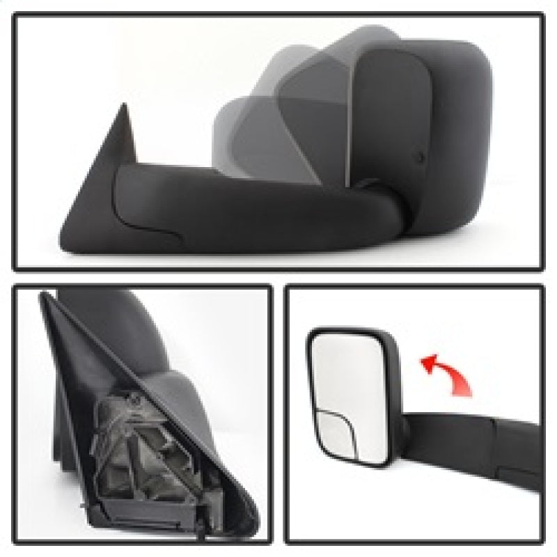 xTune Dodge Ram 94-01 Manual Extendable Manual Adjust Mirror Left MIR-DRAM94-MA-L Side Mirrors SPYDER