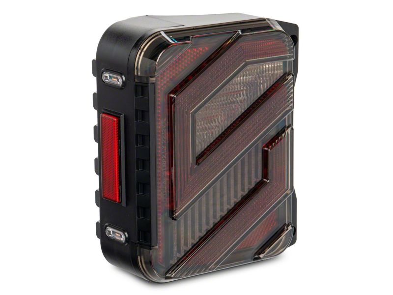 Raxiom 07-18 Jeep Wrangler JK Axial Series Trident LED Tail Lights- Blk Housing (Clear Lens) Tail Lights Raxiom