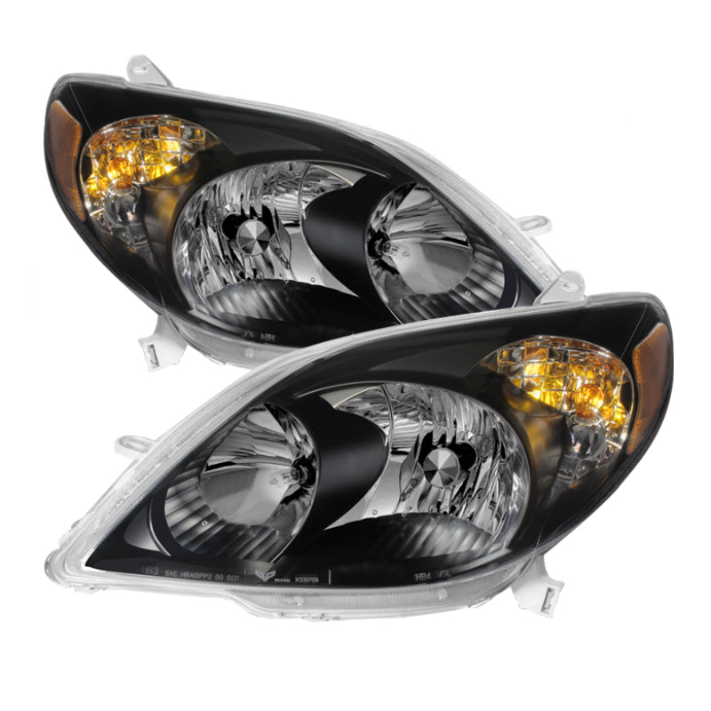 xTune Toyota Matrix 03-08 Crystal Headlights Black HD-JH-TM03-AM-BK Headlights SPYDER