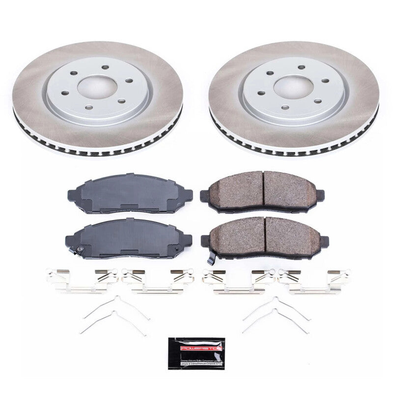 Power Stop 16-22 Nissan Frontier Front Semi-Coated Rotor Kit Brake Kits - Performance Blank PowerStop