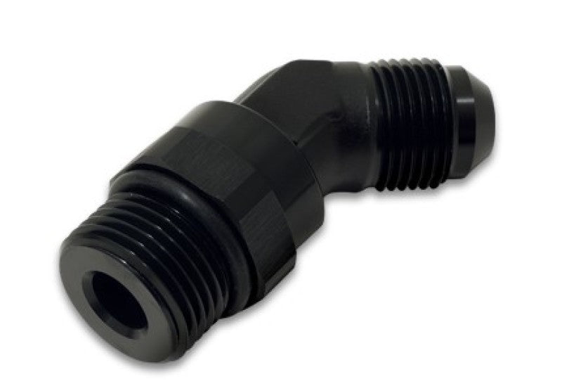 Vibrant -10AN Male to Male -10AN Straight Cut 45 Degree Adapter Fitting - Anodized Black Fittings Vibrant