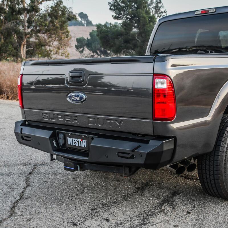 Westin 11-16 Ford F-250/350/450/550 Super Duty Pro-Series Rear Bumper - Textured Black Bumpers - Steel Westin