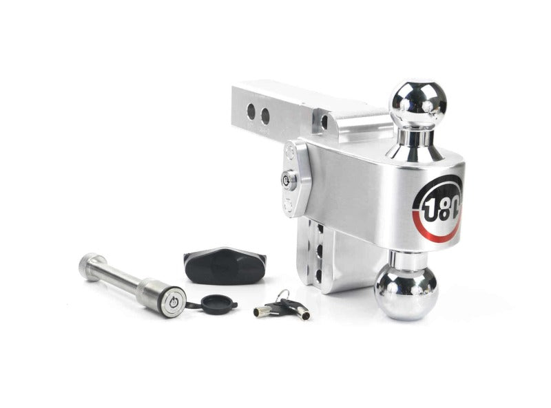 Weigh Safe 180 Hitch 4in Drop Hitch & 2in Shank (10K/12.5K GTWR) w/WS05 - Aluminum Hitch Ball Mounts Weigh Safe