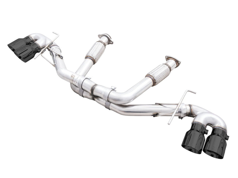 AWE Tuning 2020 Chevrolet Corvette (C8) Track Edition Exhaust - Quad Diamond Black Tips Catback AWE Tuning