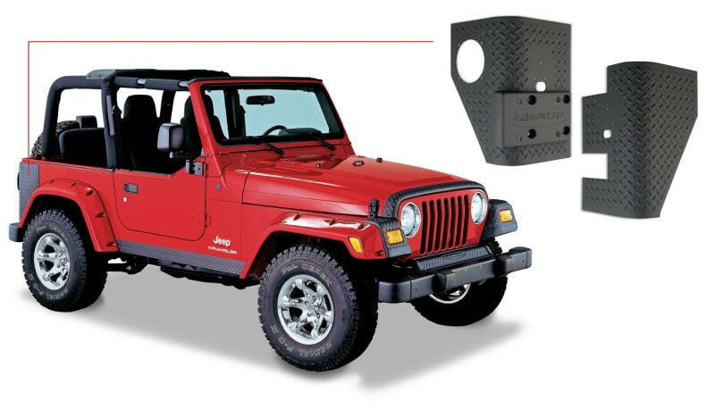Bushwacker 97-06 Jeep Wrangler Trail Armor Rear Corners - Black Body Armor & Rock Rails Bushwacker